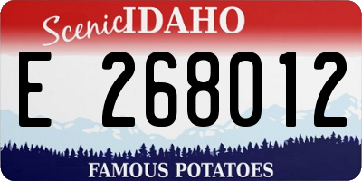 ID license plate E268012