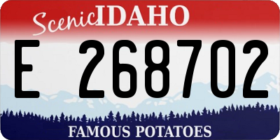 ID license plate E268702