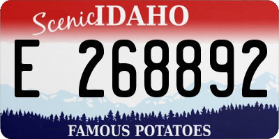 ID license plate E268892