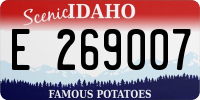 ID license plate E269007