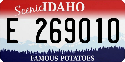 ID license plate E269010