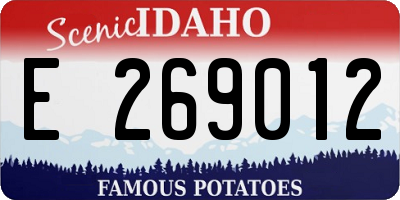 ID license plate E269012