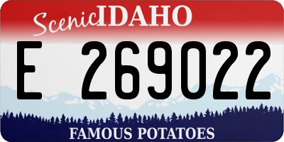 ID license plate E269022