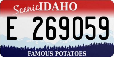 ID license plate E269059