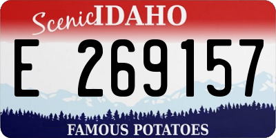 ID license plate E269157