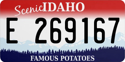 ID license plate E269167