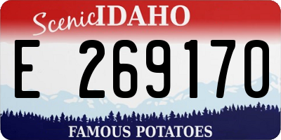 ID license plate E269170