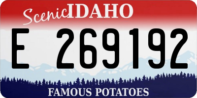 ID license plate E269192