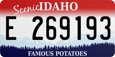 ID license plate E269193