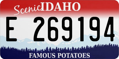 ID license plate E269194