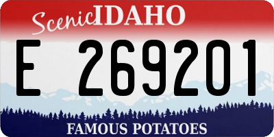 ID license plate E269201