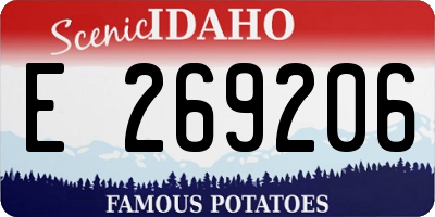 ID license plate E269206