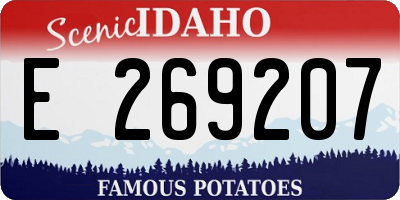 ID license plate E269207