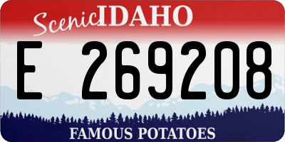 ID license plate E269208