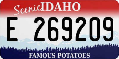 ID license plate E269209