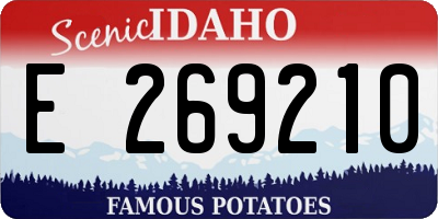 ID license plate E269210