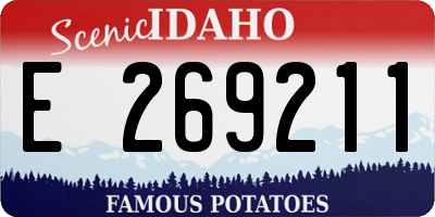 ID license plate E269211