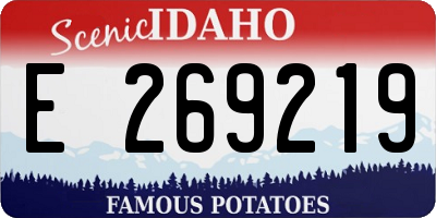 ID license plate E269219