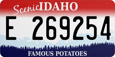 ID license plate E269254