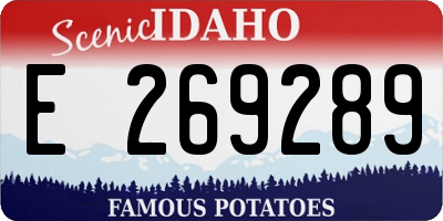 ID license plate E269289