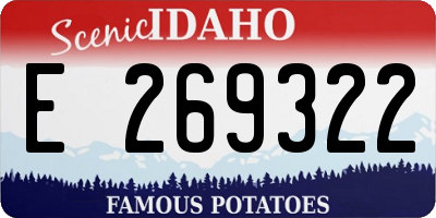 ID license plate E269322