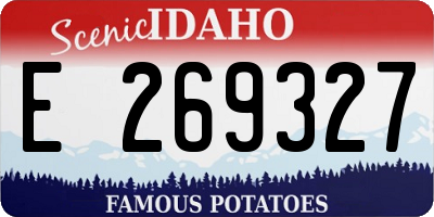 ID license plate E269327