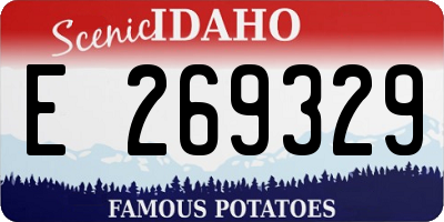 ID license plate E269329