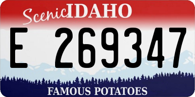 ID license plate E269347