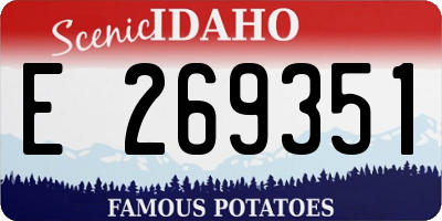 ID license plate E269351