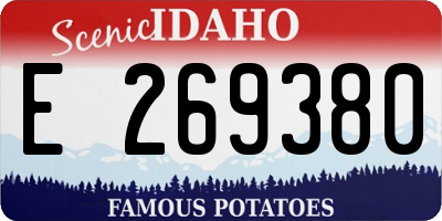 ID license plate E269380