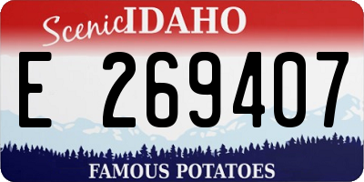 ID license plate E269407