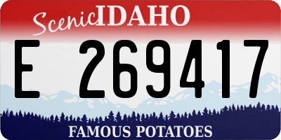 ID license plate E269417