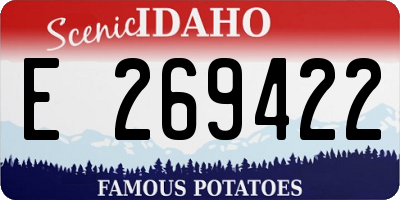 ID license plate E269422