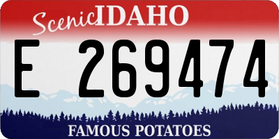 ID license plate E269474