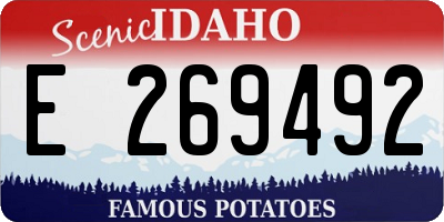 ID license plate E269492