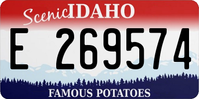 ID license plate E269574