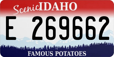 ID license plate E269662