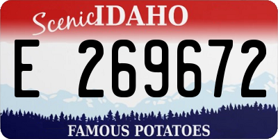 ID license plate E269672