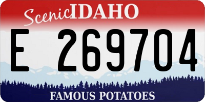 ID license plate E269704