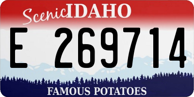 ID license plate E269714