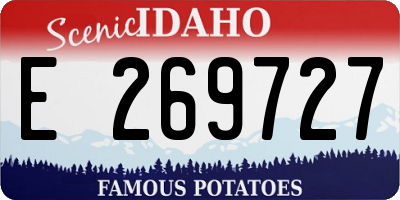 ID license plate E269727