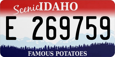 ID license plate E269759