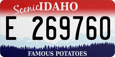 ID license plate E269760