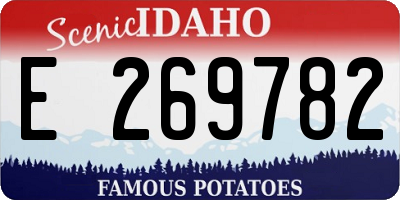 ID license plate E269782
