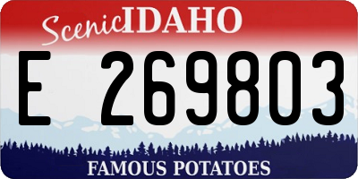 ID license plate E269803