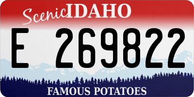 ID license plate E269822