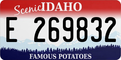 ID license plate E269832