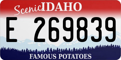 ID license plate E269839