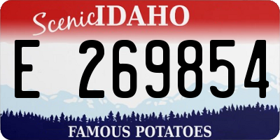 ID license plate E269854