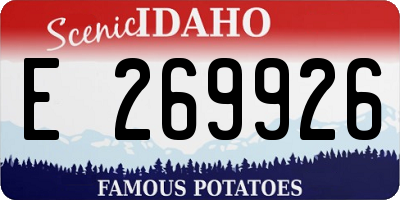 ID license plate E269926